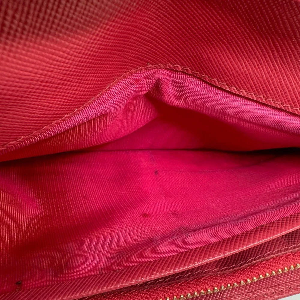 Rare Prada Continental Wallet w. Pink and White Stripes - Limited Edition - Picture 10 of 14